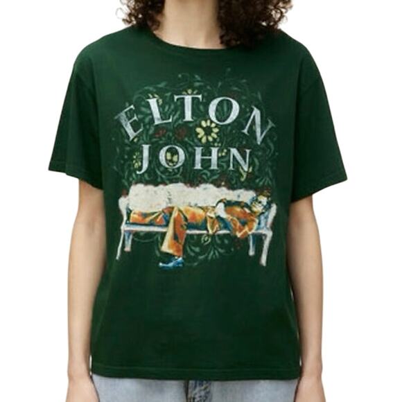 DAYDREAMER Elton John Floral Boyfriend Tee Shirt Size S or M New with Tag - Picture 2 of 12